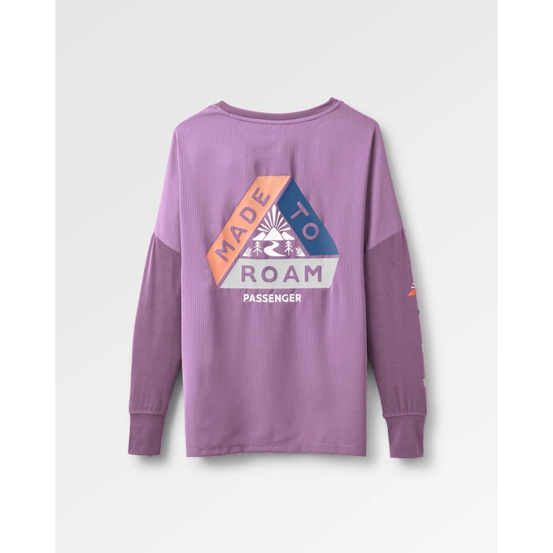 Lotus Recyceltes Aktives Langarm-Top – Flieder