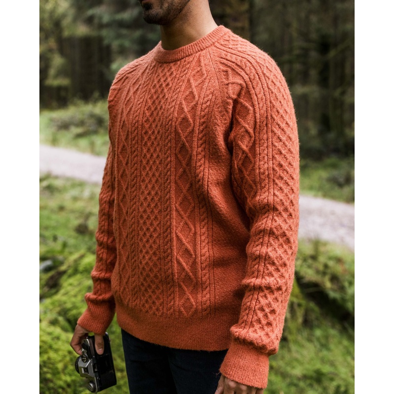 Sandbar Kabelstrickpullover – Gebrannter Ton