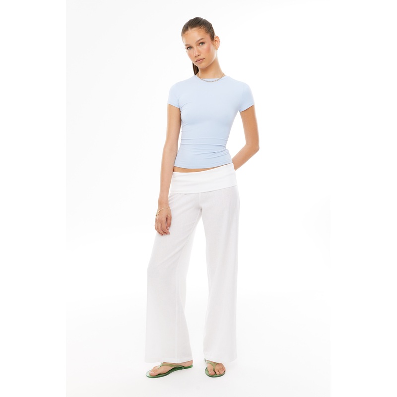 Linen Low Rise Fold Down Pant|4|6|8|10|12|14|16