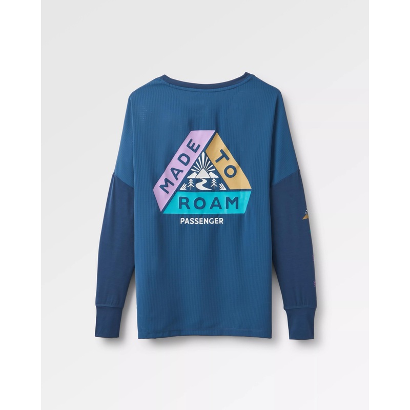 Lotus Recyceltes Aktives Langarm-Top – Dunkler Denim