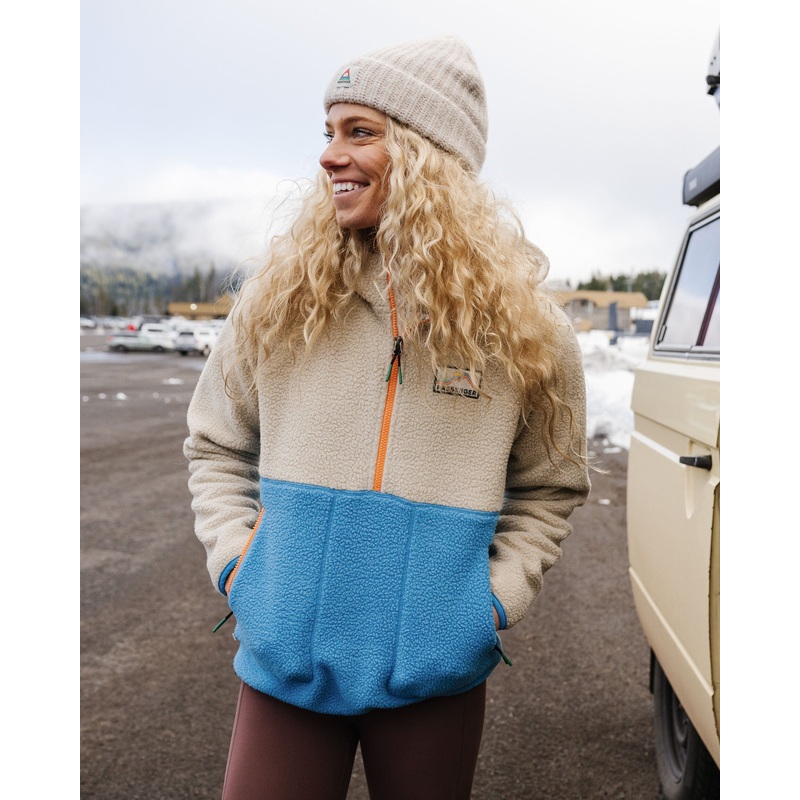 Maine 2.0 Colour Block 1/2 Zip Recyceltes Sherpa-Fleece – Atlantikblau