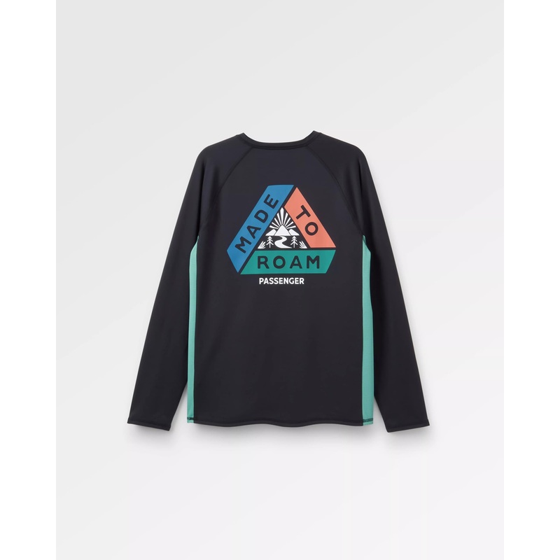 Range recyceltes Active Langarm-T-Shirt  – Schwarz