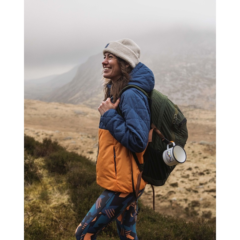 Singletrack Recycelte Thermore Isolierte Jacke – Dunkelblau/Aprikose