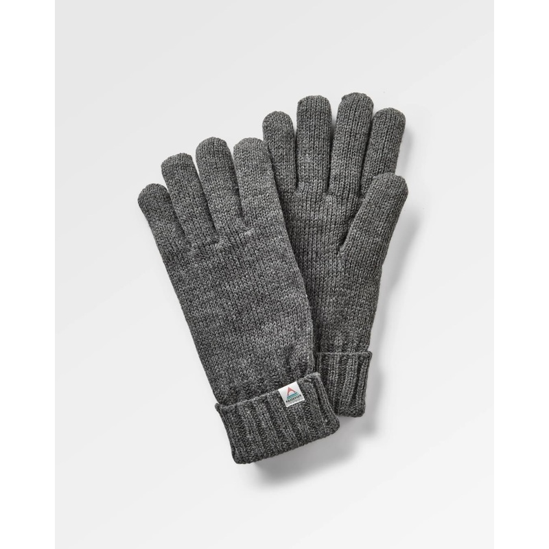 Gale Recycelte Gestrickte Handschuhe – Holzkohle