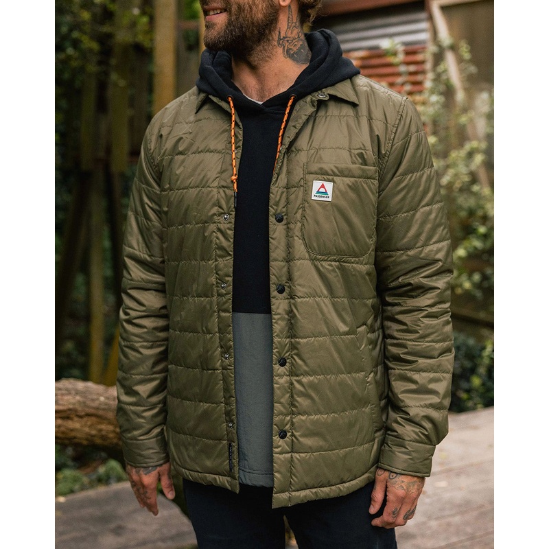 Grain Recyceltes Isoliertes Overshirt – Khaki