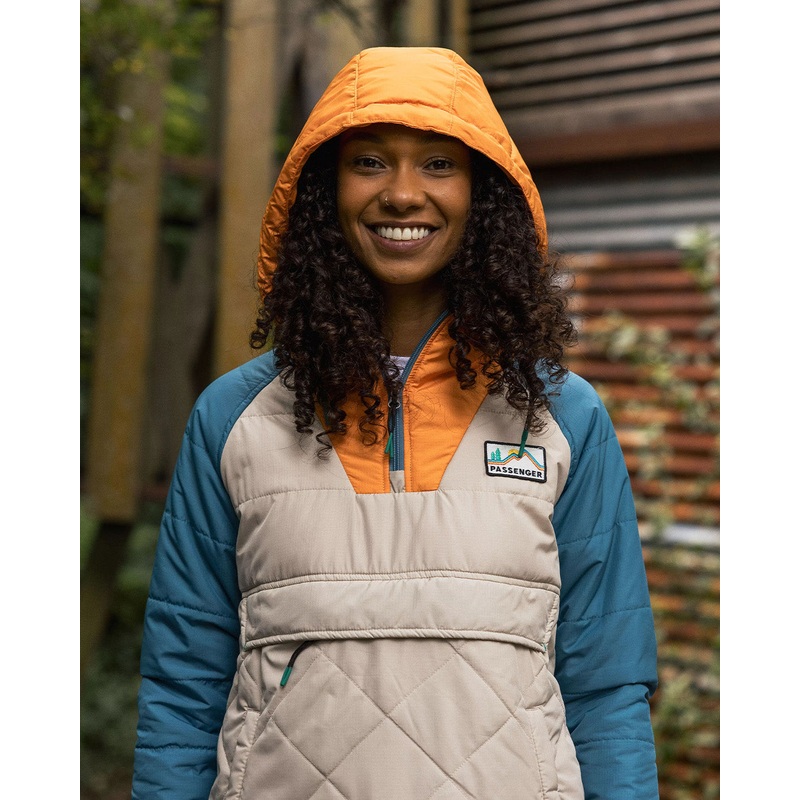 Ocean recycelte isolierte 1/2 Zip Jacke – Feder