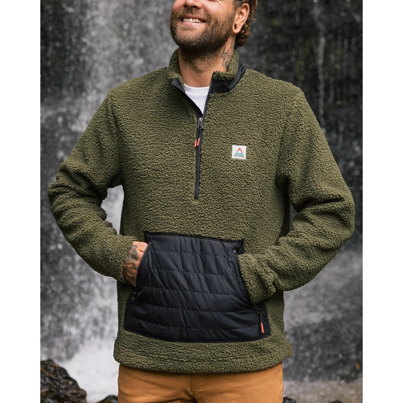 Oceanside recyceltes Polarfutter-Sherpa-Fleece – Khaki