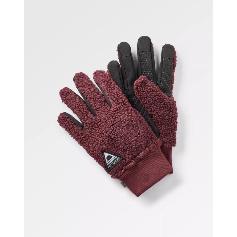 Snowfall 2.0 recycelte Sherpa-Handschuhe – Weinrot