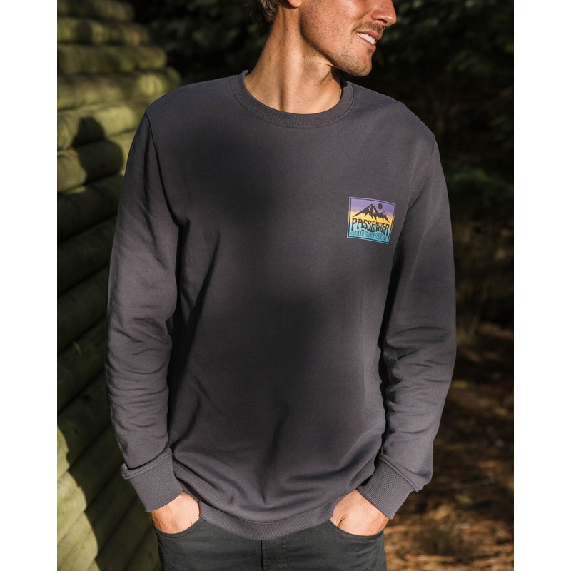 Grounded Bio-Baumwoll-Sweatshirt – Holzkohle