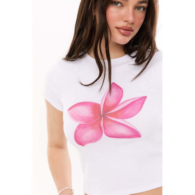 Harlow Pink Frangipani Graphic T Shirt