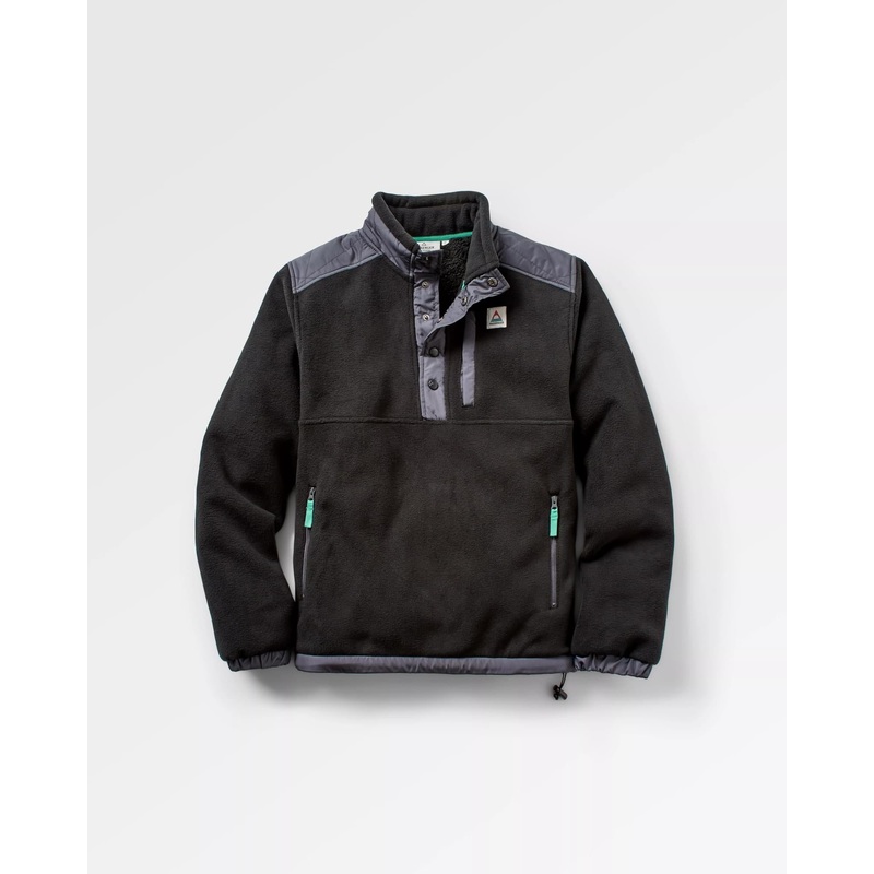 Solace recyceltes Polar-Fleece mit Sherpa-Futter – Schwarz