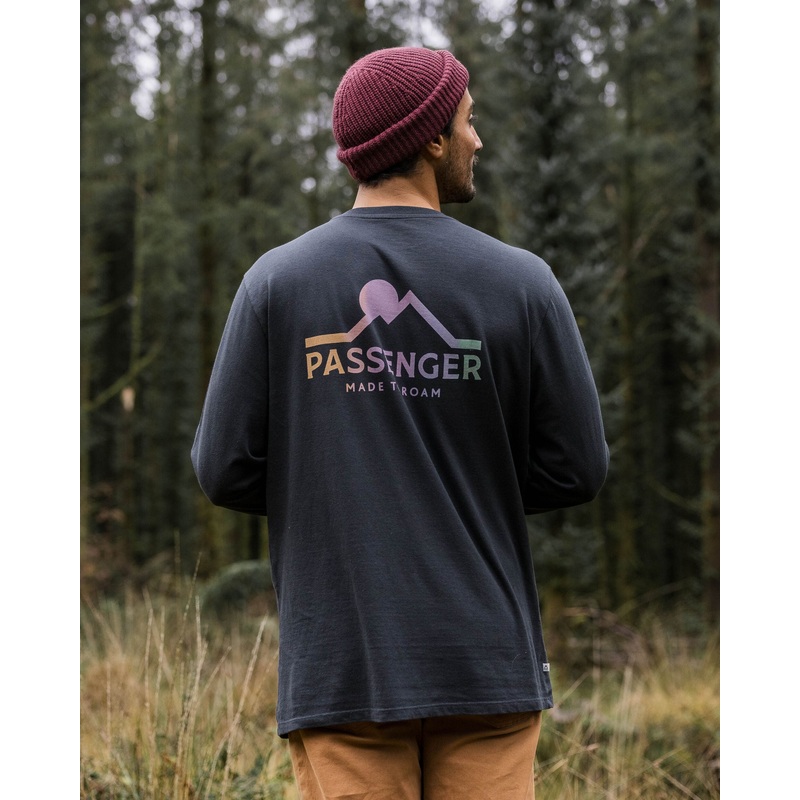 MTR Recycelte Baumwolle Langarm-T-Shirt – Schwarz