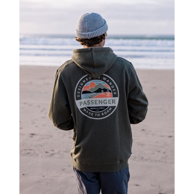 Odyssey Bio-Baumwoll-Hoodie – Khaki Meliert