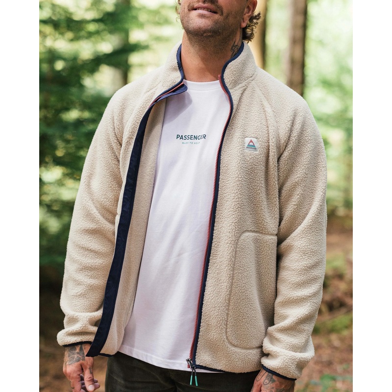 Tripper 2.0 Recyceltes Sherpa-Fleece mit Reiverschluss – Hafermehl
