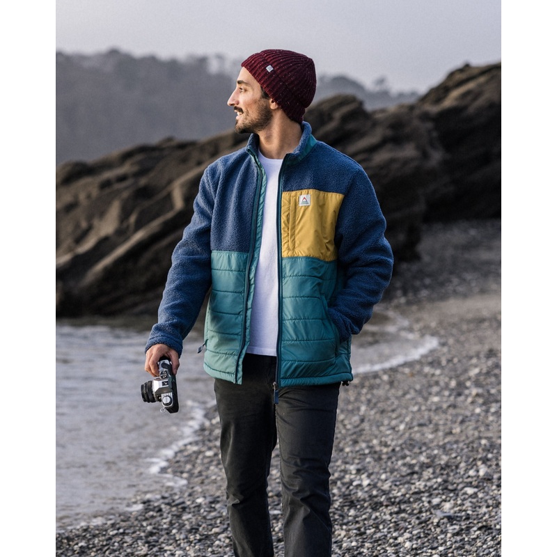 Born Explorer Recycled Polar-Lined Sherpa Fleece – Dunkler Denim