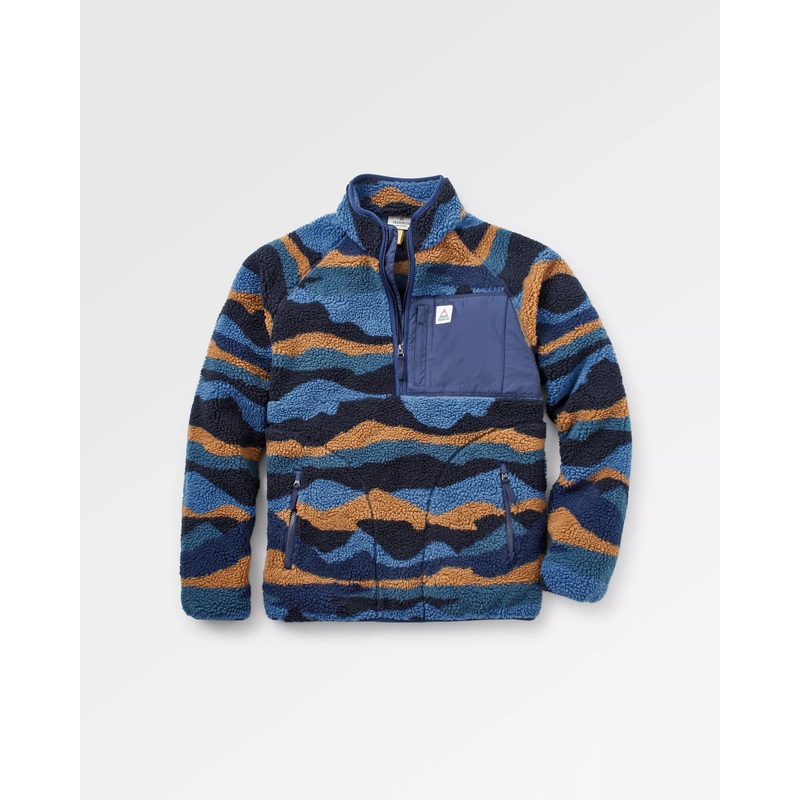 Offroad Recycelter Sherpa-Fleece mit halbem Reiverschluss – Szenisches Marineblau