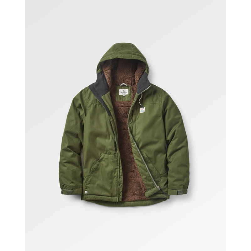 Discover recycelte Sherpa-geftterte Jacke – Tannengrn