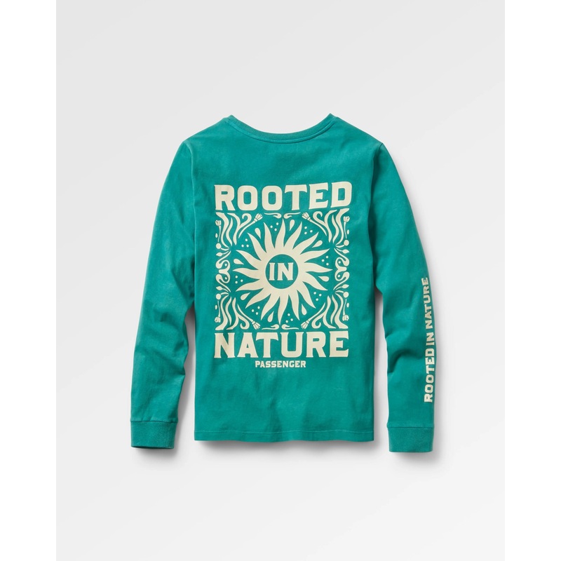 Rooted In Nature Langarm-T-Shirt – Blaues Meer