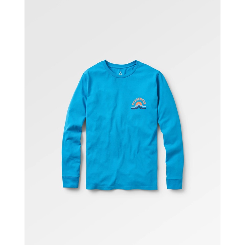 Breathe Recyceltes Baumwolle Langarm-T-Shirt – Atlantikblau