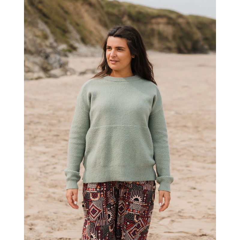 Cove Recycelter Gestrickter Pullover – Pistazie
