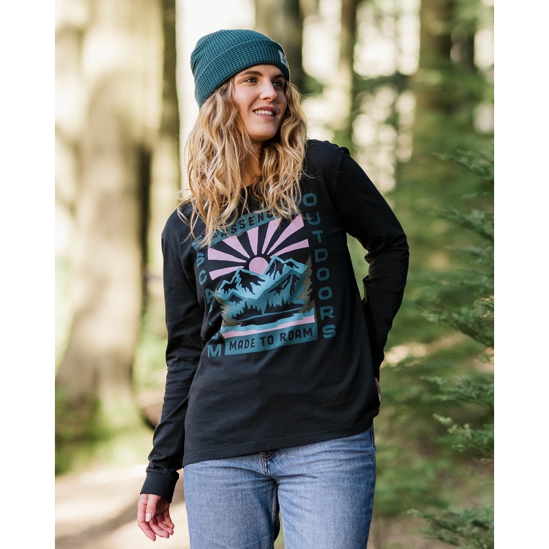 Solitude Recyceltes Baumwoll-Oversized-Langarmshirt  – Schwarz