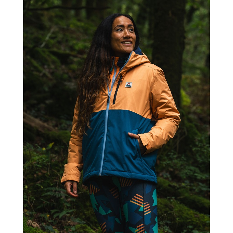 Terrain isolierte wasserabweisende Jacke – Korsarblau/Aprikose