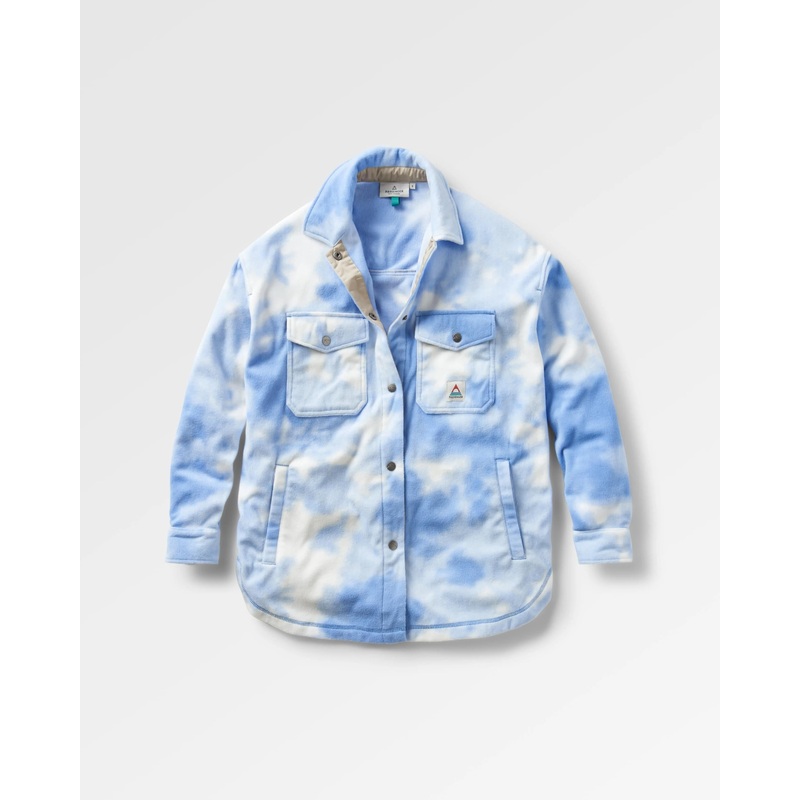 East Recyceltes Polar-Fleece-Hemd – Batik-Kornblume