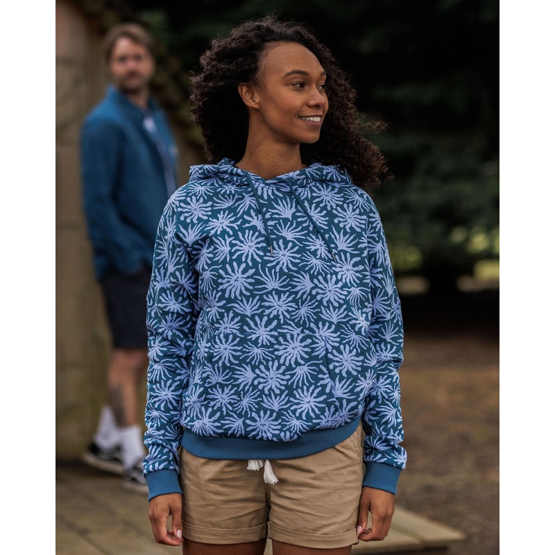 Arame Bio-Baumwoll Hoodie – Seegras/Stahlblau