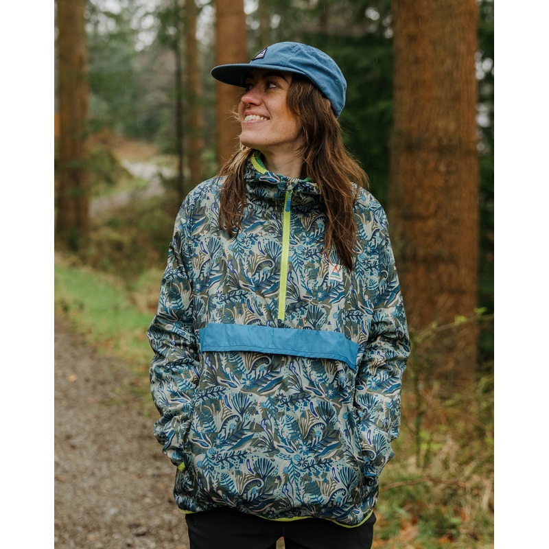 Viento Recycelte Windjacke Anorak – Abstrakte Seealge Pistazie