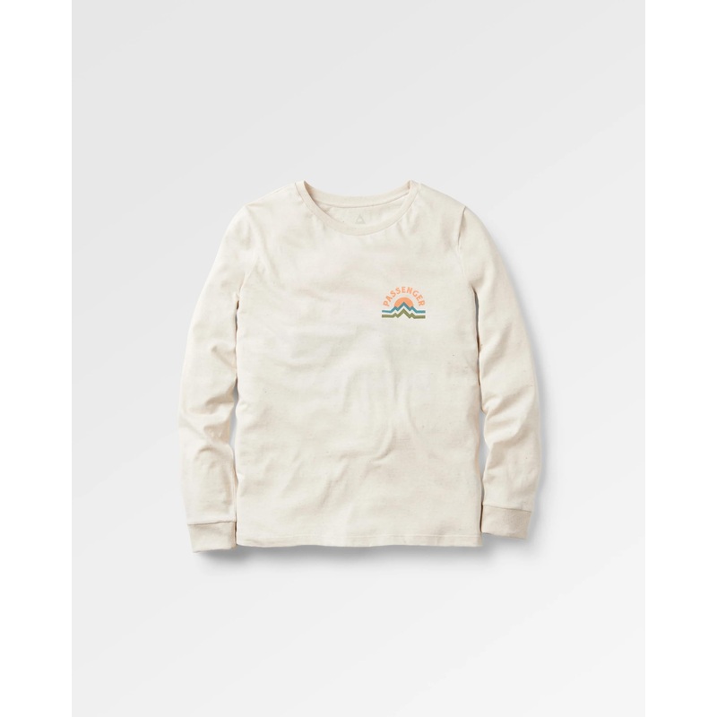 Breathe Recyceltes Baumwolle Langarmshirt – Milchig Meliert