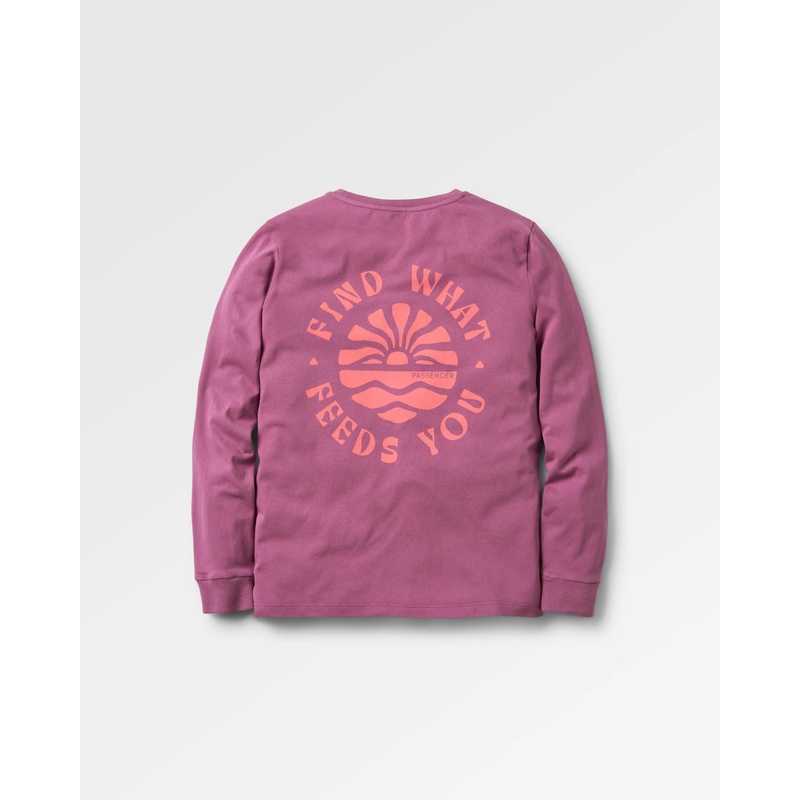 Discovery Recyceltes Baumwoll-Langarmshirt – Beere