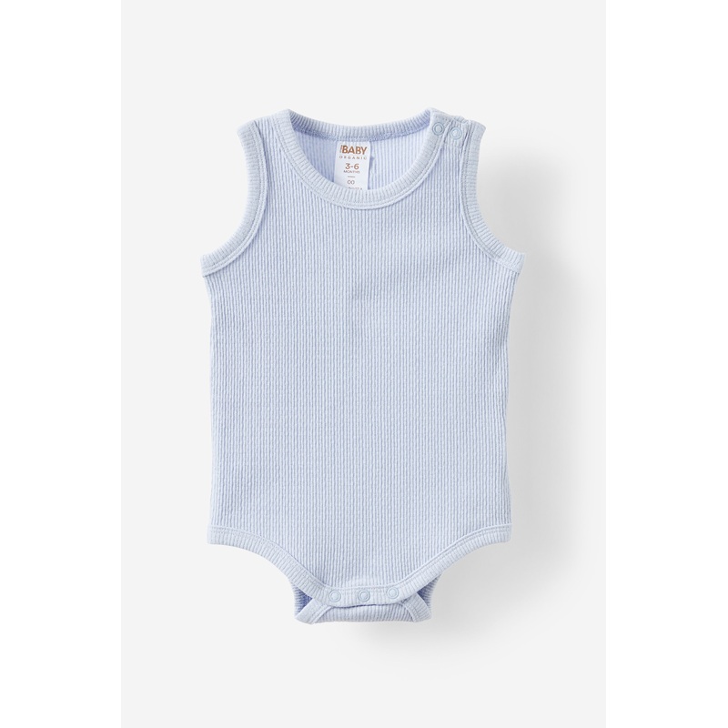 Organic Pointelle Sleeveless Bubbysuit