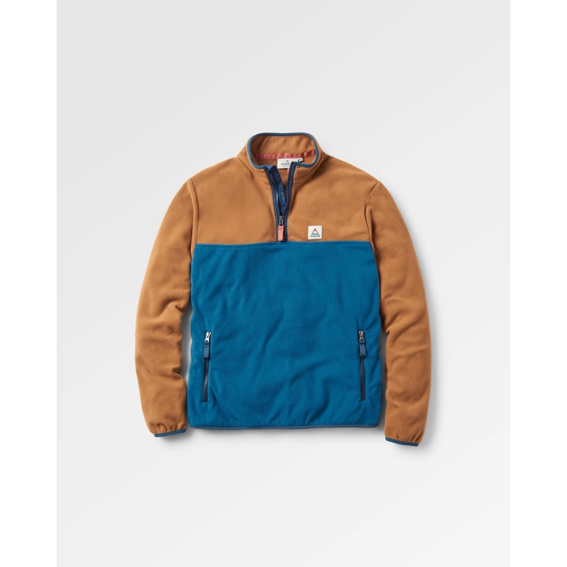 Set Off recycelter Polar 1/4 Zip Fleece – Toffee/Blaustahl