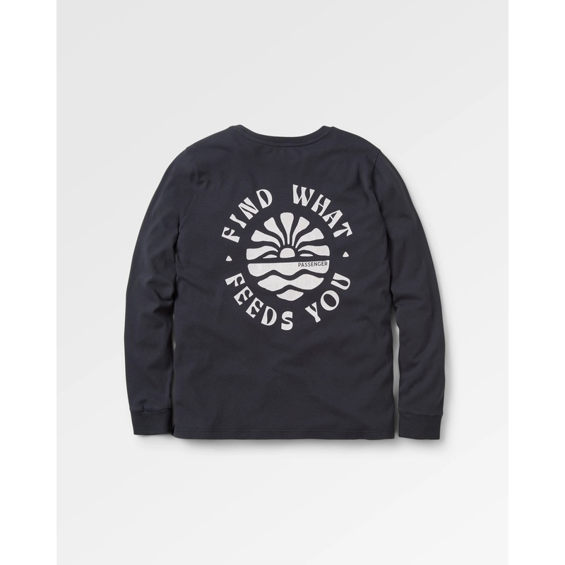 Discovery Recyceltes Baumwoll-Langarmshirt – Schwarz