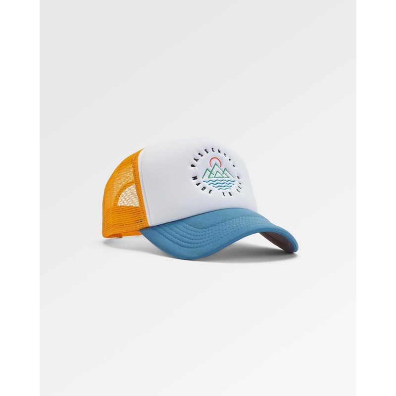 Escapism Trucker Cap – Senfgelb/Mondlichtblau