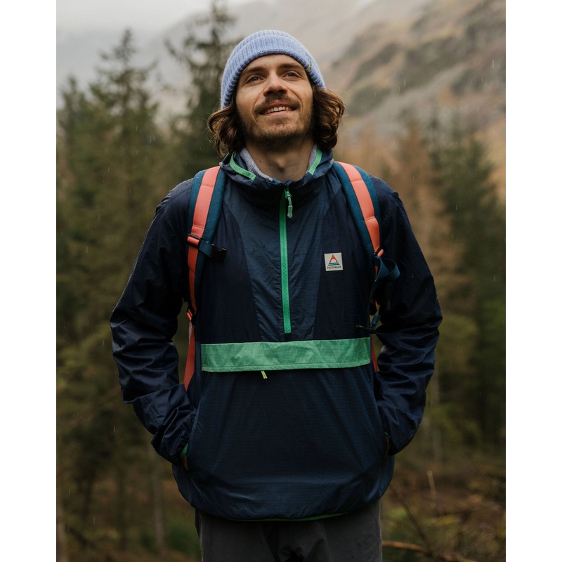 Gusto Recycelte Windjacke – Sattes Marineblau/Dunkles Denim