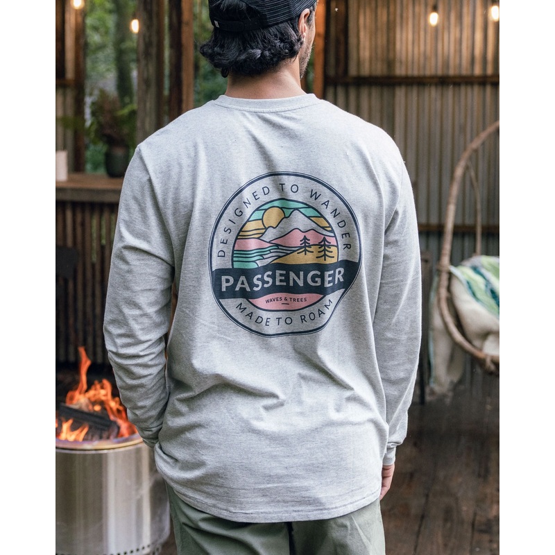 Odyssey recyceltes Baumwoll-Langarmshirt – Mittelgrau Meliert