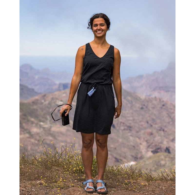 Rivergate recyceltes Baumwollkleid – Schwarz