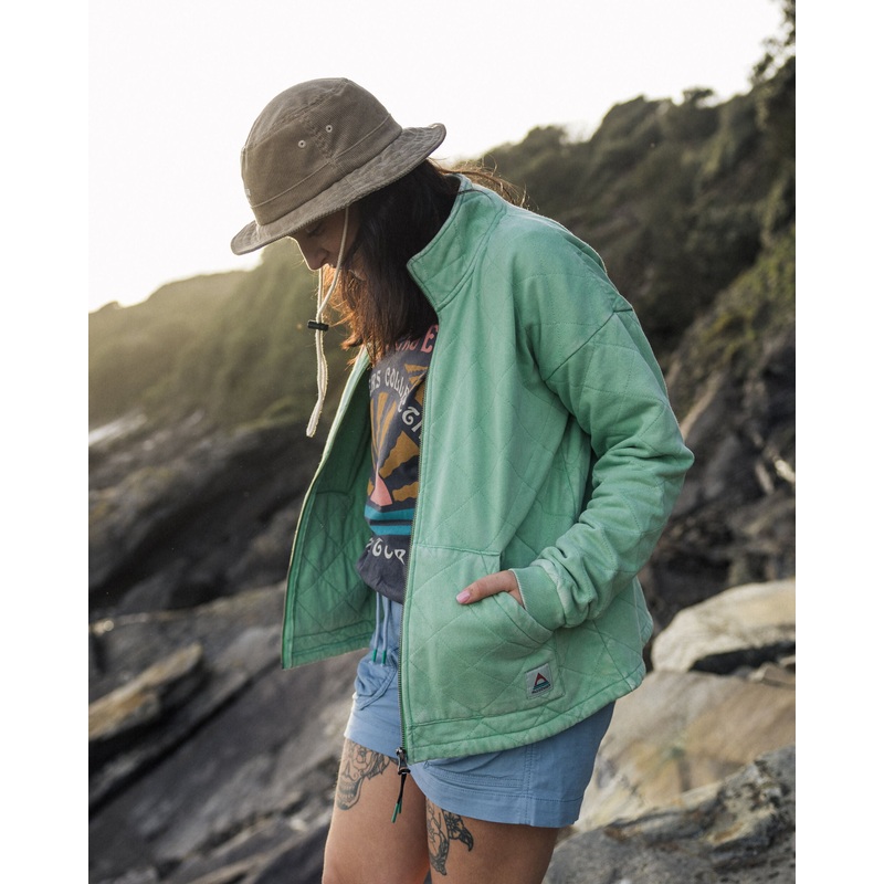 Clementine Gesteppte Reiverschlussjacke – Grne Fichte