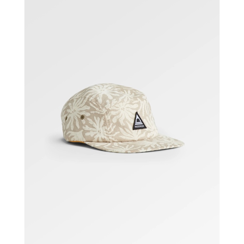 Fixie Recycelte Cord 5-Panel Kappe – Goldene Gewrz/ Seegras Kieselgrau