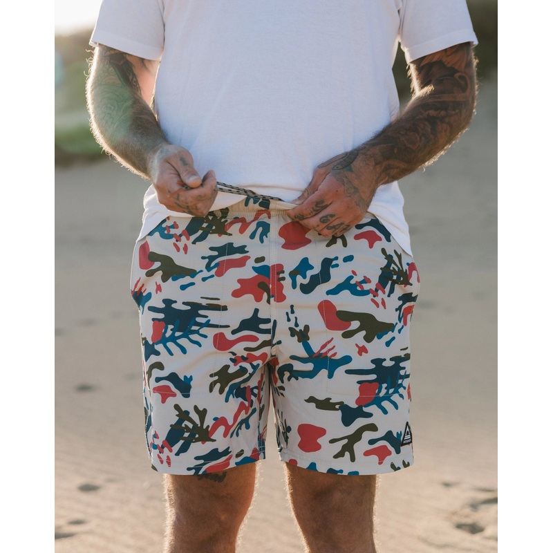 Porto recycelte Allzweck-Badehose – Seegras-Tarnung Kieselgrau