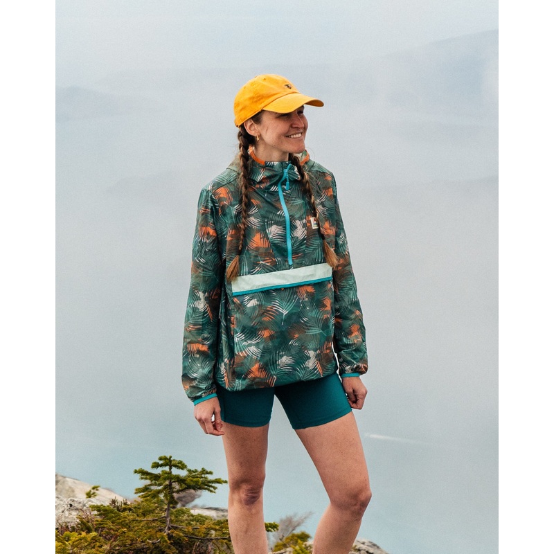 Viento Recycelte Windjacke Anorak – Palm Camo Tiefsee