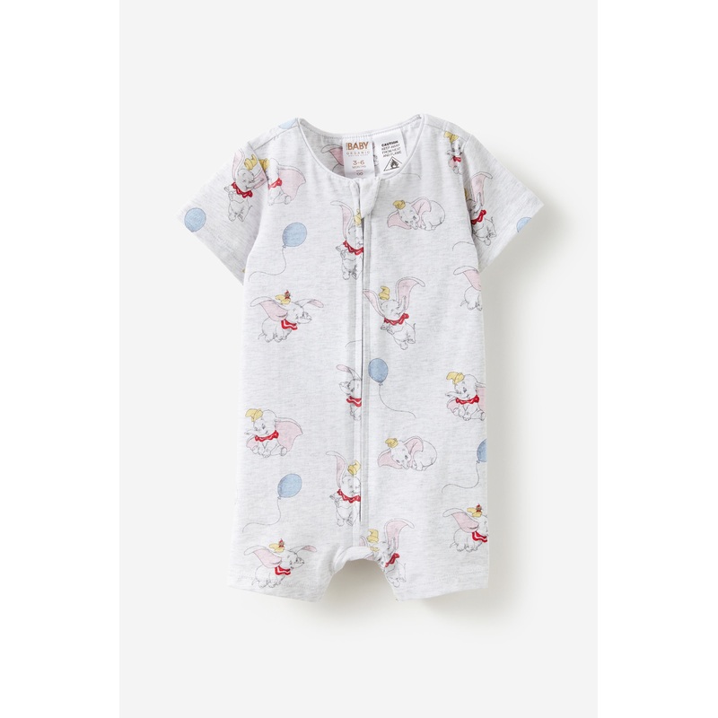 Dumbo Short Sleeve Zip Romper