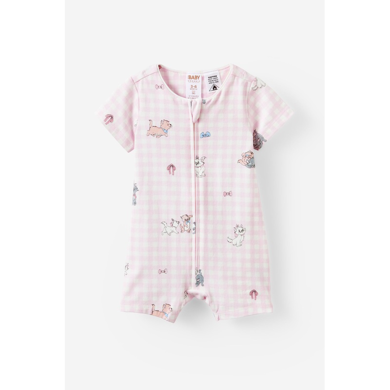 The Aristocats Short Sleeve Zip Romper