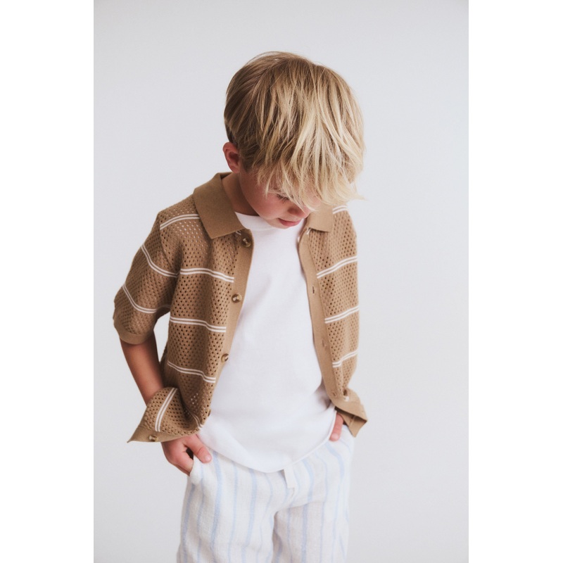 Knitted Short Sleeve Shirt|2|3|4|5|6|7|8|9-10