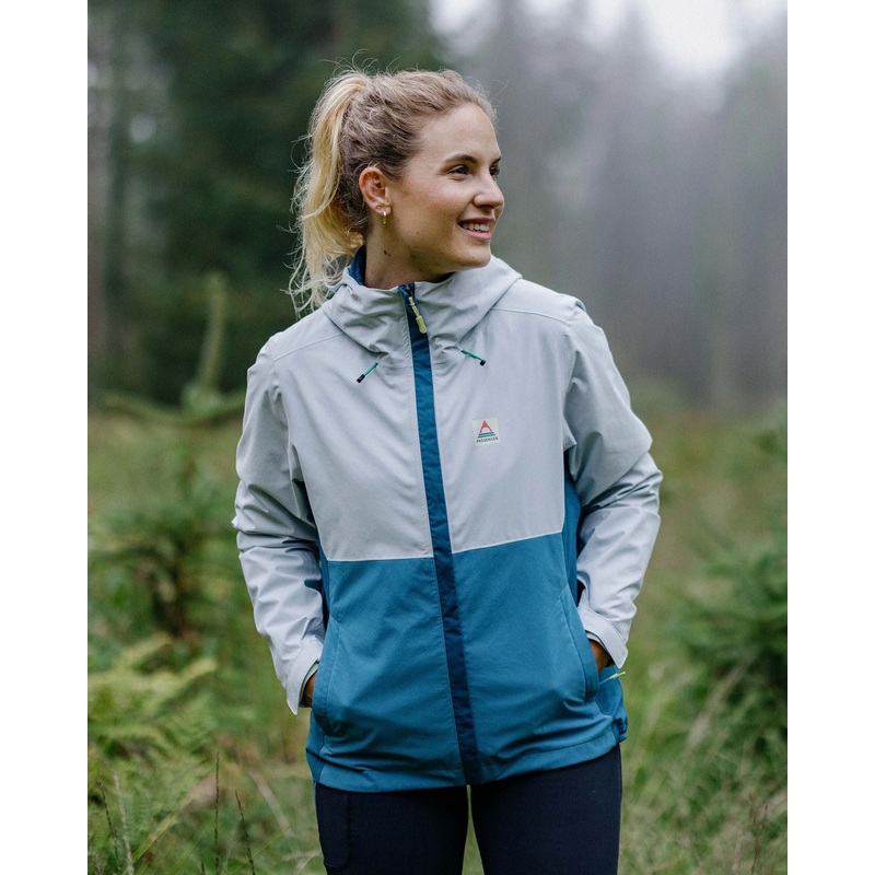 Rainstorm recycelte wasserdichte Jacke – Grau Blau/Blaustahl