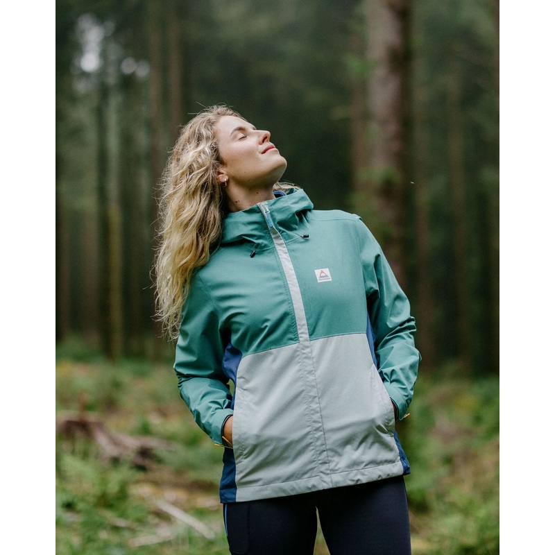 Rainstorm recycelte wasserdichte Jacke – Tiefsee/Brandungsspray