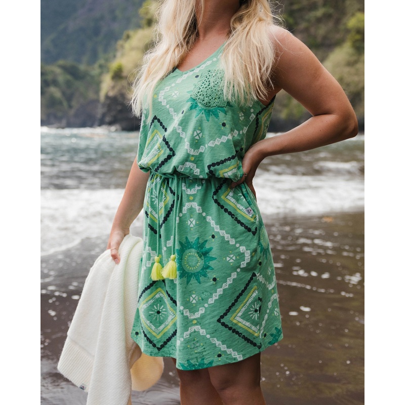 Rivergate recyceltes Baumwollkleid – Sonnige Grne Fichte