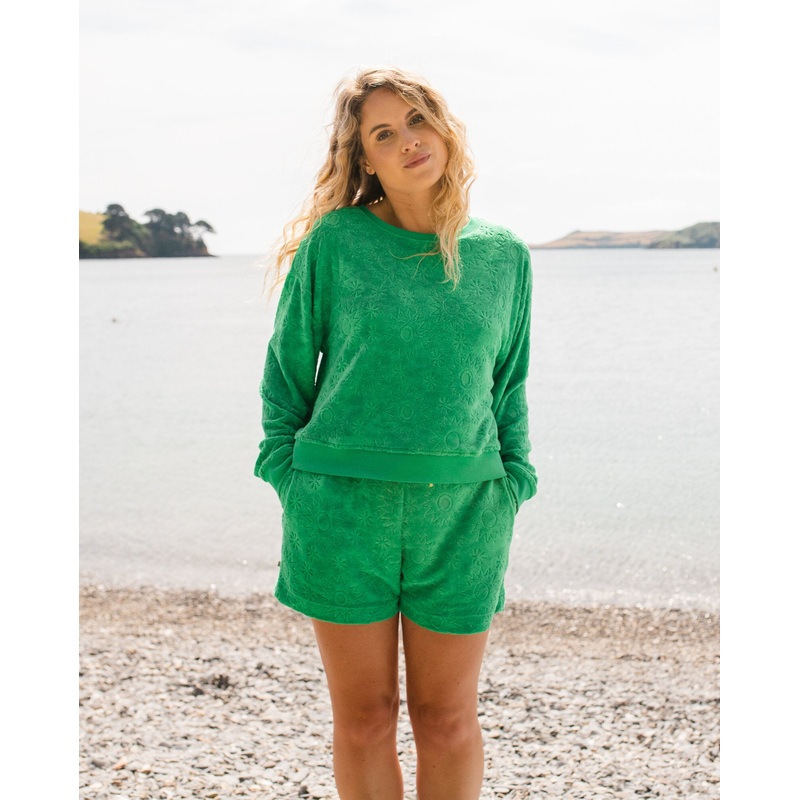 Vibes Texturiertes Langarmshirt – Grne Fichte