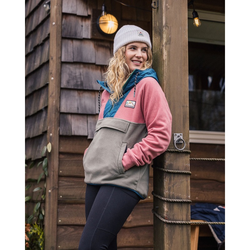 Alexander Recyceltes Polar-Kapuzenfleece – Pudrige Rose